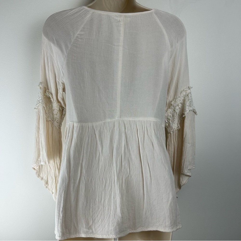 Vintage Hollister Laceup Blouse S Boho Fairy Anglecore Festival Beachy Whimsical - Picture 7 of 12